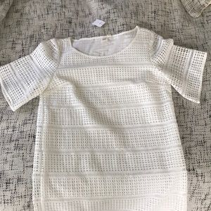 Gap White Modern Eyelet Dress